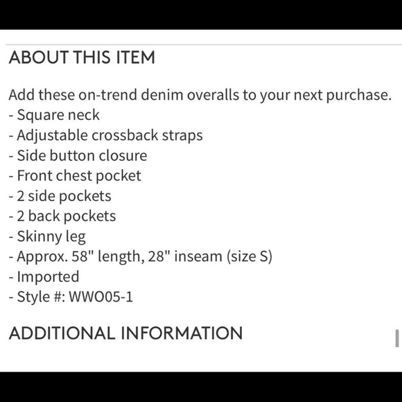 WeWoreWhat High Rise Skinny Overalls - Picture 6 of 6